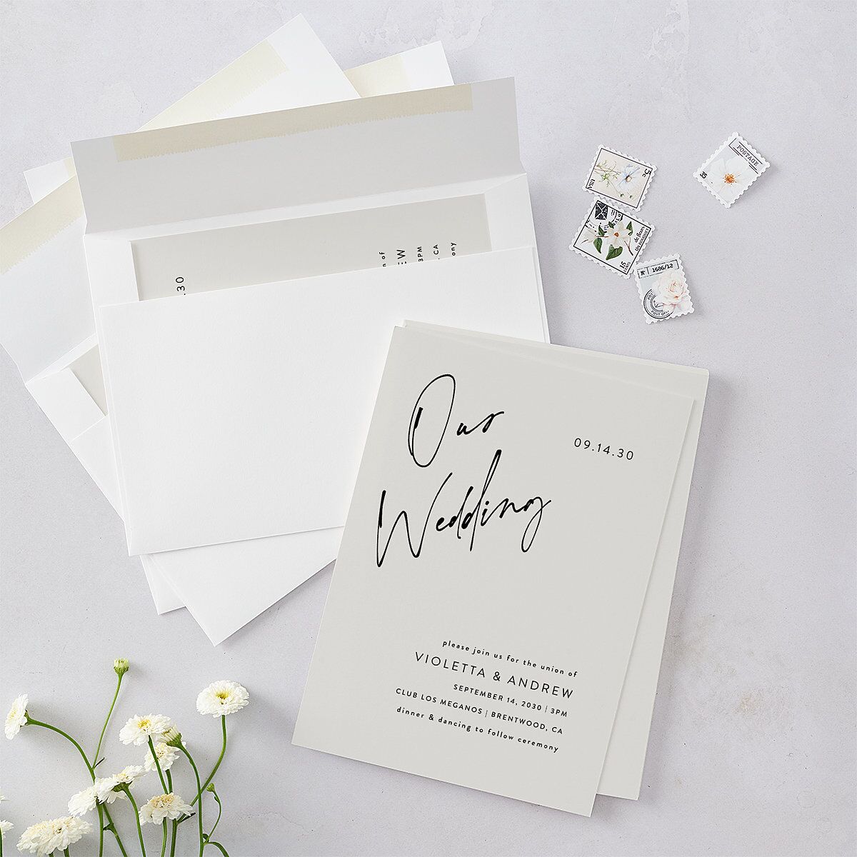 Signed Wedding Invitations Licorice Signature Blank Standard No