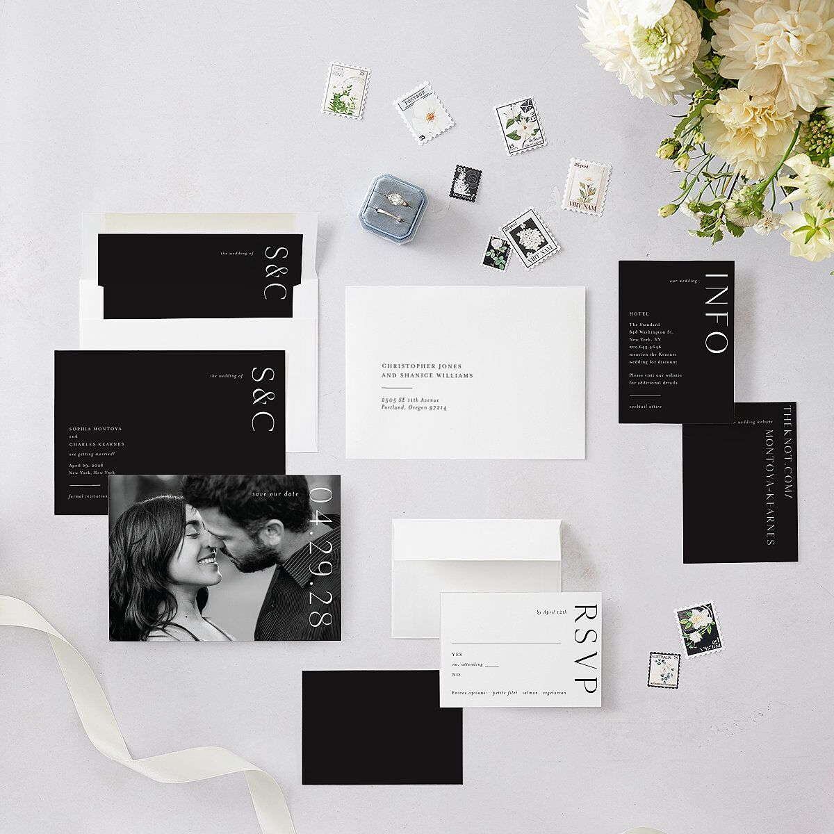 Timeless Elegance Save The Date Cards — view 6