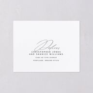 Simply Classic All-in-One Wedding Invitations Charcoal Signature Light Both Recipient and Return Addresses No