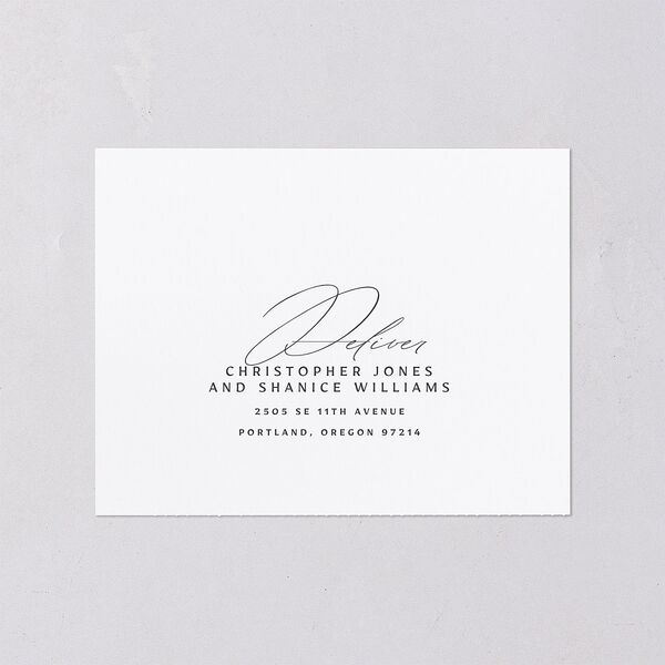 Simply Classic All-in-One Wedding Invitations Charcoal Signature Light Both Recipient and Return Addresses No