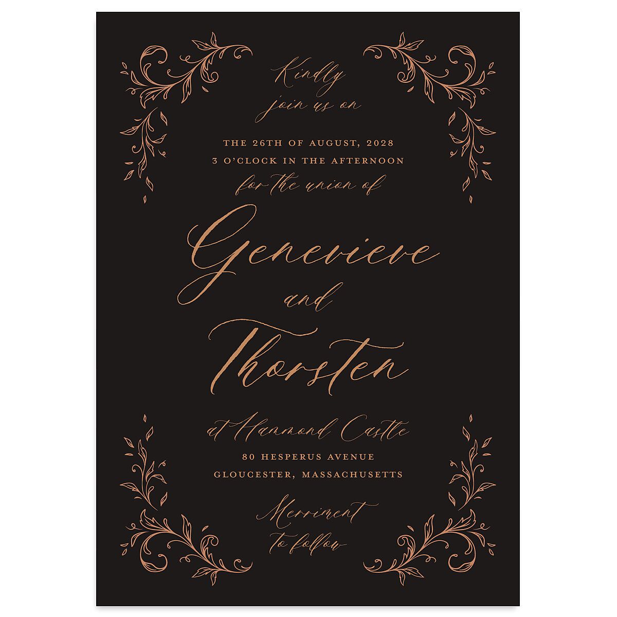 Dark Vintage Fantasy Wedding Invitations