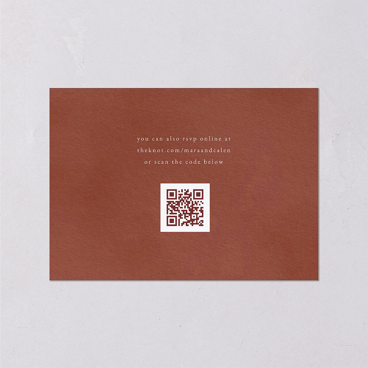 Romantic Vineyard Wedding Response Cards Rust Signature Standard