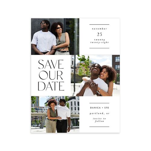Windows Save the Date Petite Cards Pure White Signature smooth Blank No Standard
