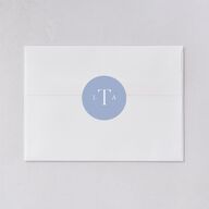 Coastal Oysters and Anchors Wedding Stickers Sea Blue Circle