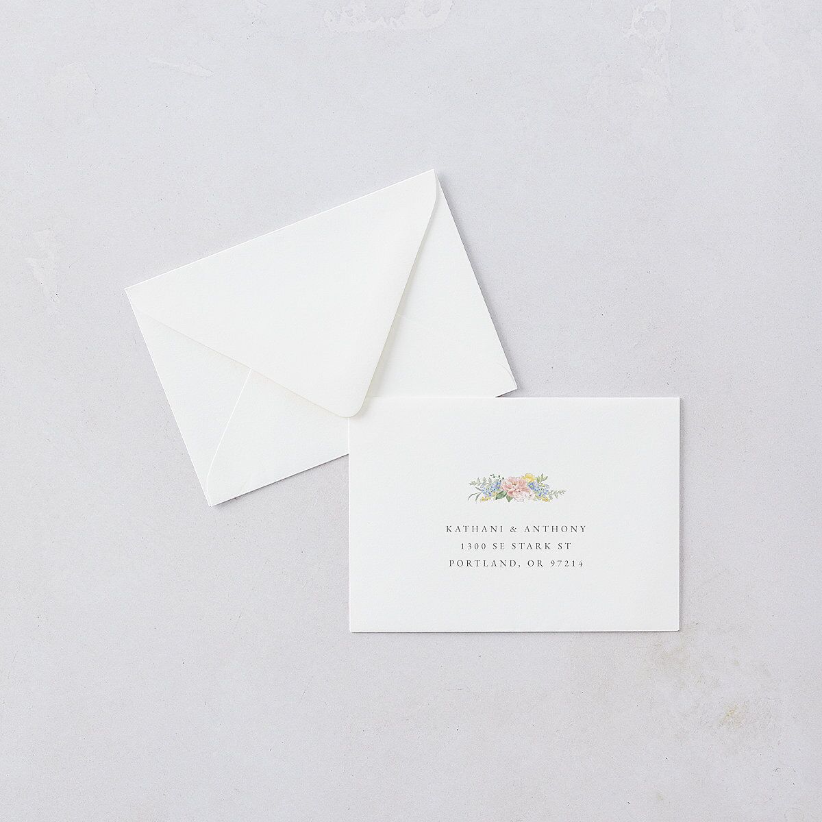 Glamorous Regency Garden Response Card Euro Envelopes White Sage Return Address Luxe