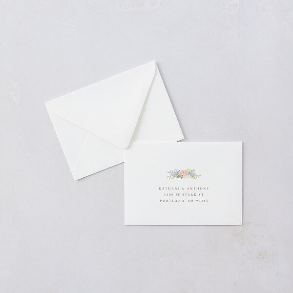 Glamorous Regency Garden Response Card Euro Envelopes White Sage Return Address Luxe