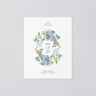 Minimal Floral Save the Date Petite Cards Ocean Signature smooth Blank No Standard
