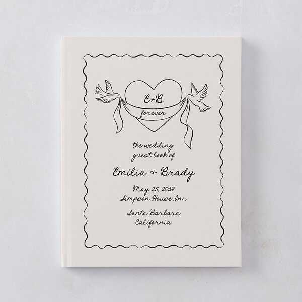 Vintage Lovebird Banner Guest Books Linen