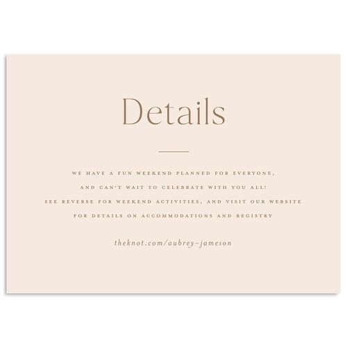 Simple Modern Wildflowers Wedding Event Detail Cards Mocha Signature Standard