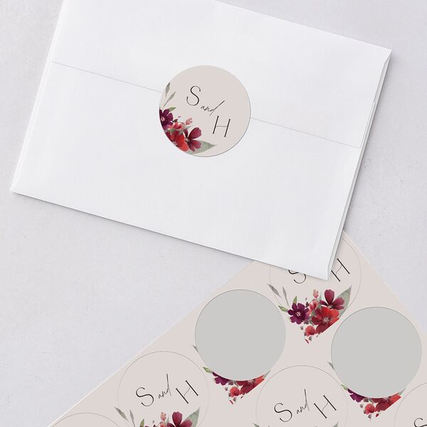 Beloved Union Wedding Stickers Merlot