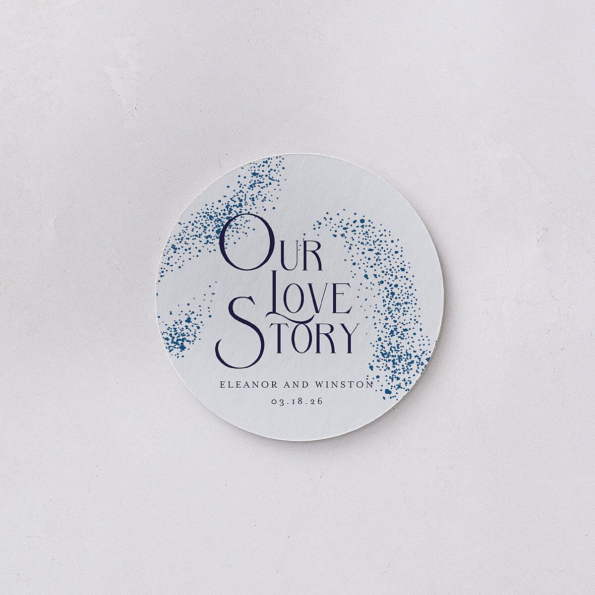 Be Our Guest Coasters Navy Cardboard Circle