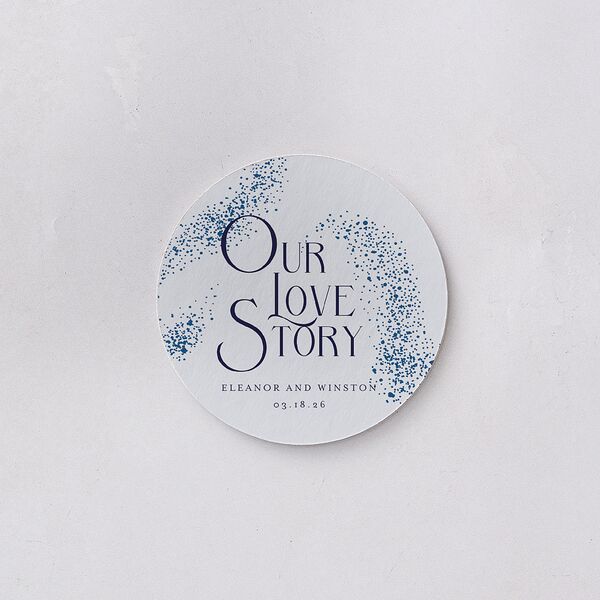 Be Our Guest Coasters Navy Cardboard Circle