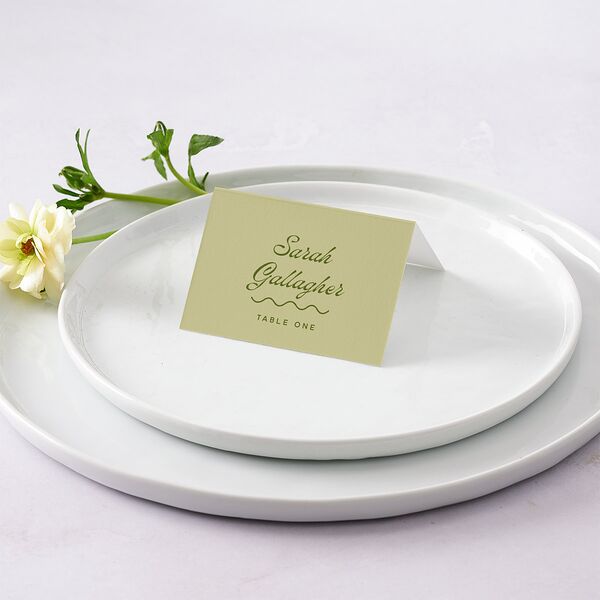 Cabana Stripes Place Cards Olive Signature