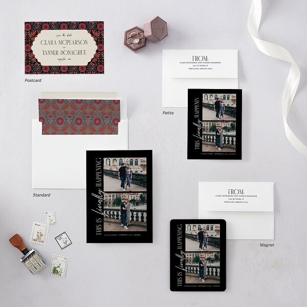 Ornate Garden Save The Date Magnets Garnet Magnet Paper