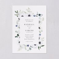 Elegant Anemone Wedding Invitations Ice Blue Signature Blank No Standard