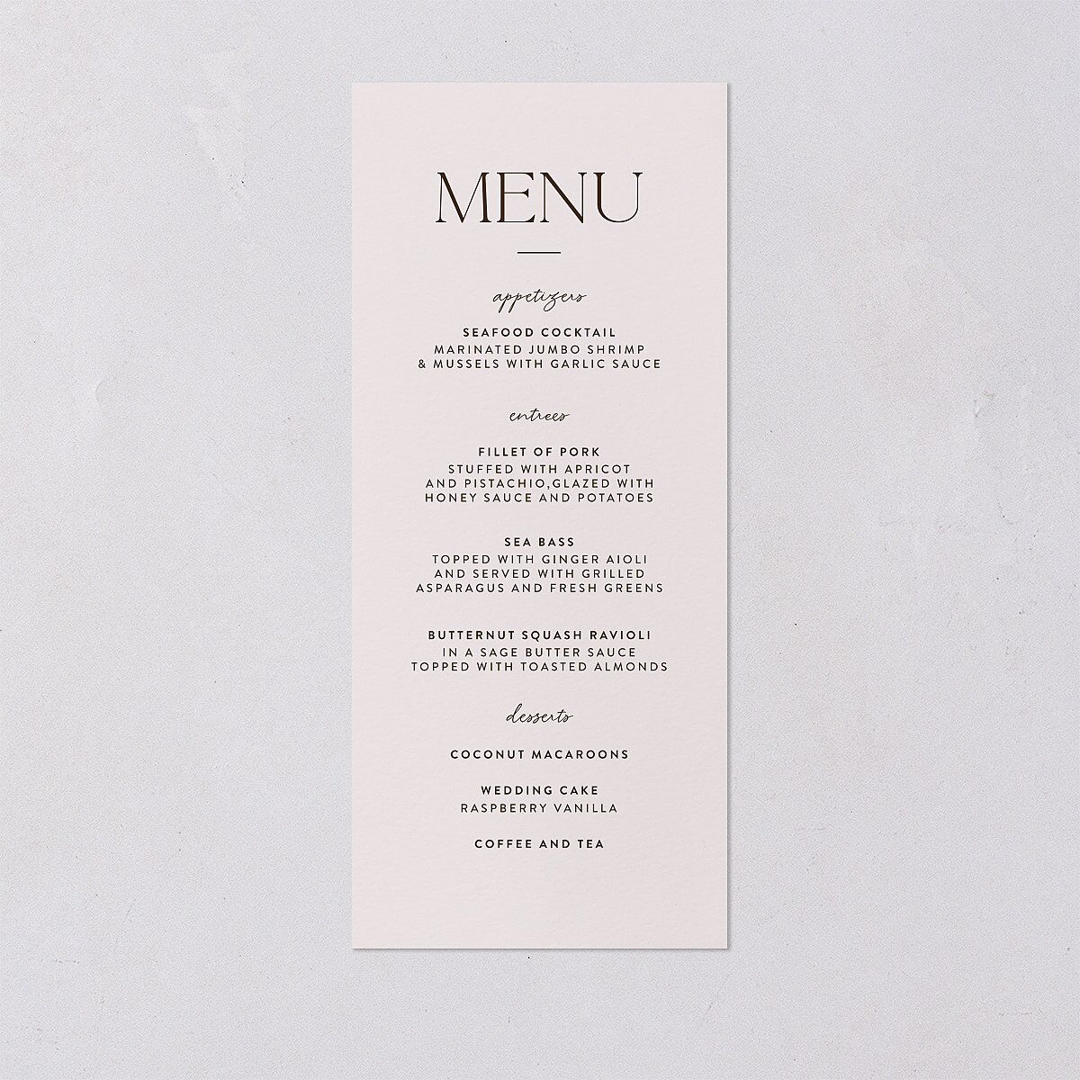 Tropical Oval Menus — view 1