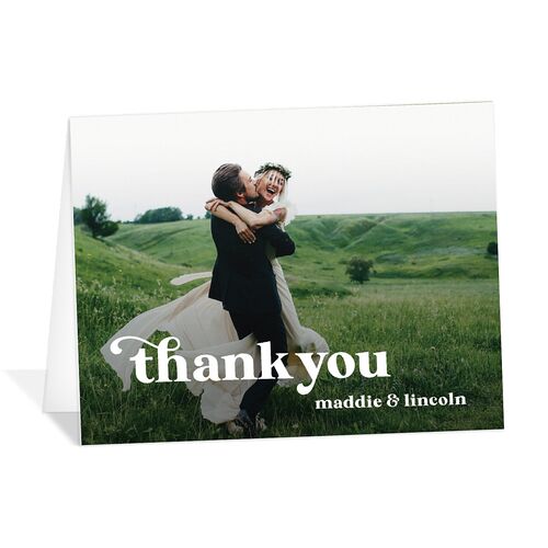 Retro Bloom Thank You Cards Scottish Green