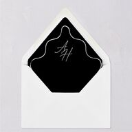 Hand Drawn Wavy Border Euro Envelope Liners Pure White Luxe