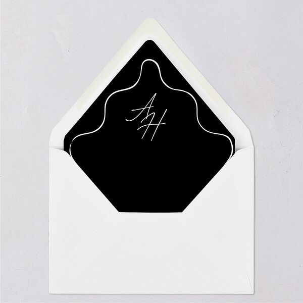 Hand Drawn Wavy Border Euro Envelope Liners Pure White Luxe