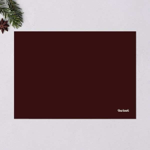 Mr. & Mrs. Holiday Cards Dark Green Signature Blank Standard Landscape