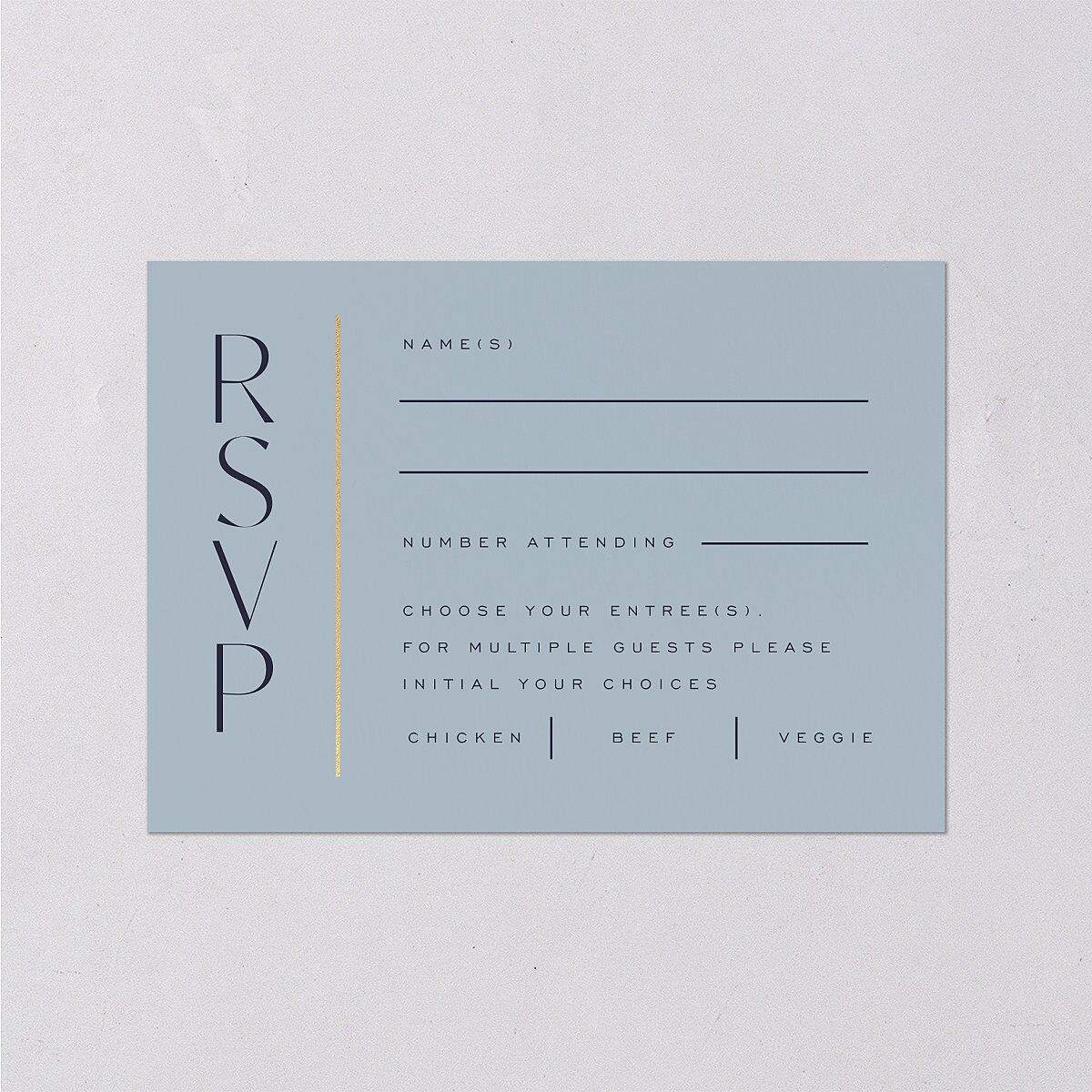 On This Day Wedding Response Cards Gold Midnight Navy Signature Standard