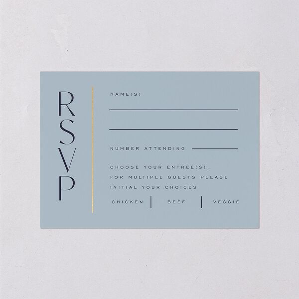 On This Day Wedding Response Cards Gold Midnight Navy Signature Standard