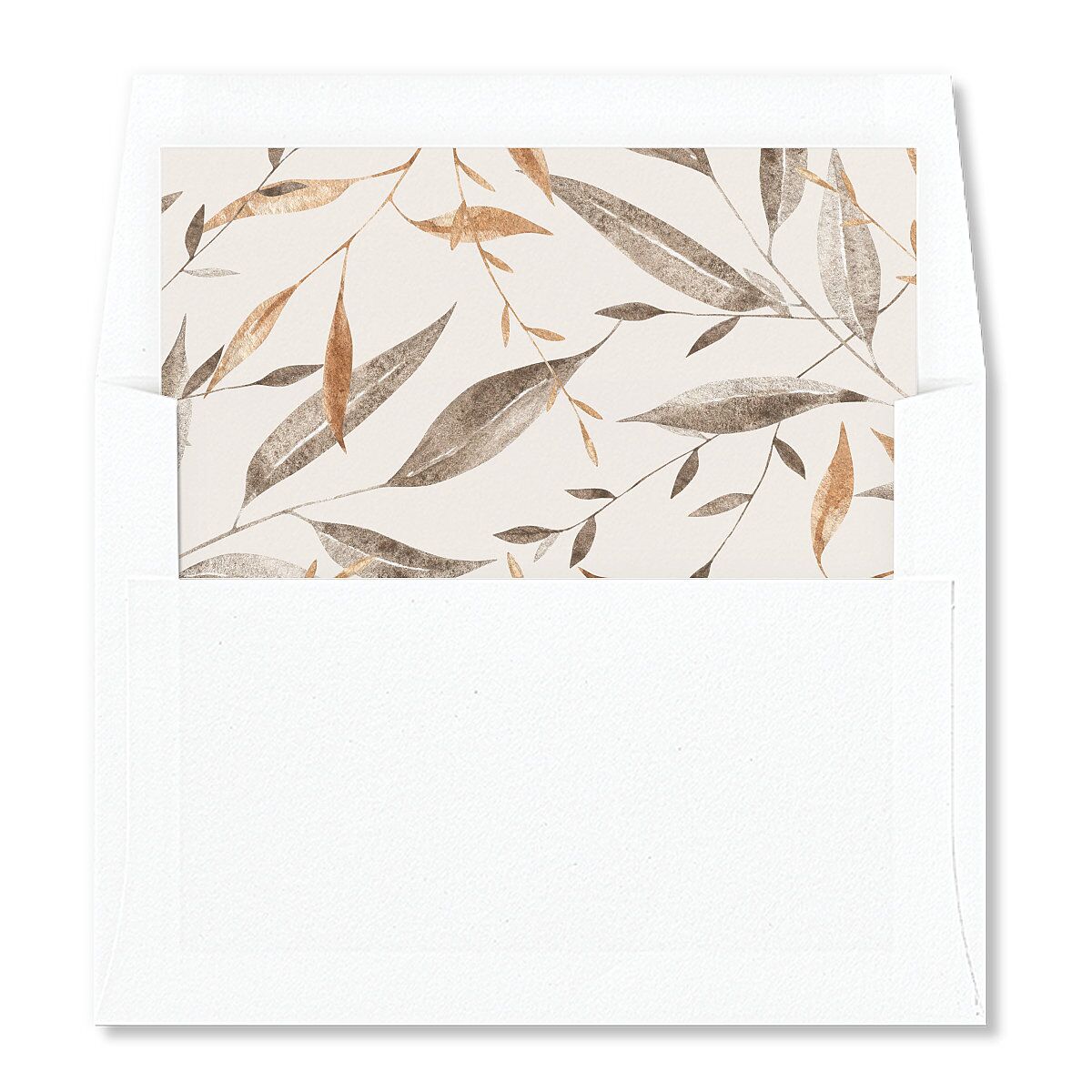 Leafy Rustic Monogram Envelope Liners