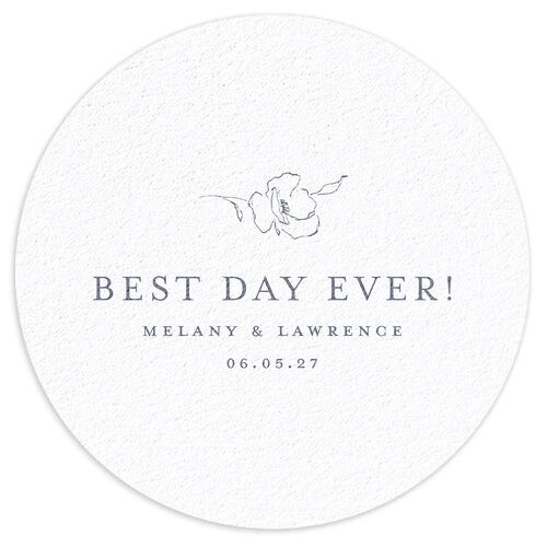 Floral Adornment Coasters Dusty Blue Cardboard Circle