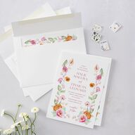 Whimsical Maximalist Floral Wedding Invitations Mulberry Signature Blank No Standard
