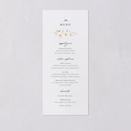 Timeless Floral Foil Menus Gold Thyme Signature