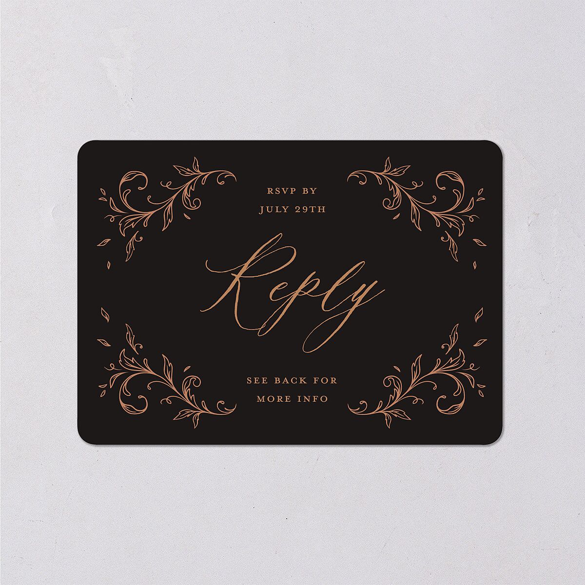Dark Vintage Fantasy Wedding Response Cards — view 1
