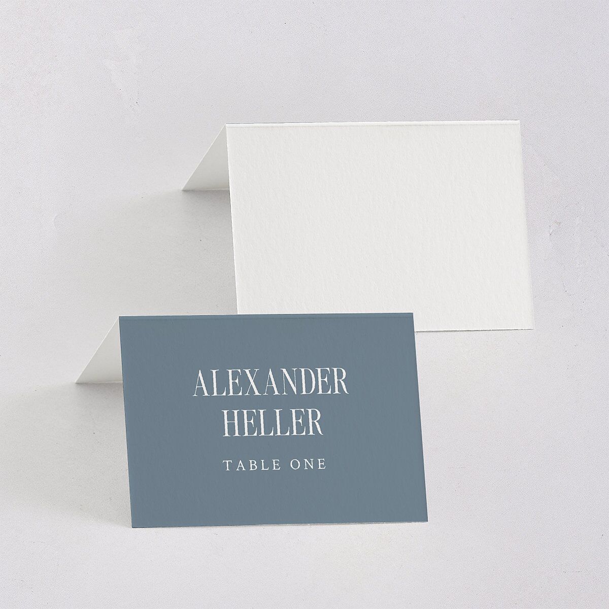 Elegant Wedding Of Place Cards Dusty Blue Signature
