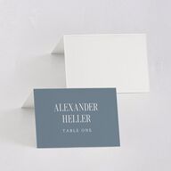 Elegant Wedding Of Place Cards Dusty Blue Signature