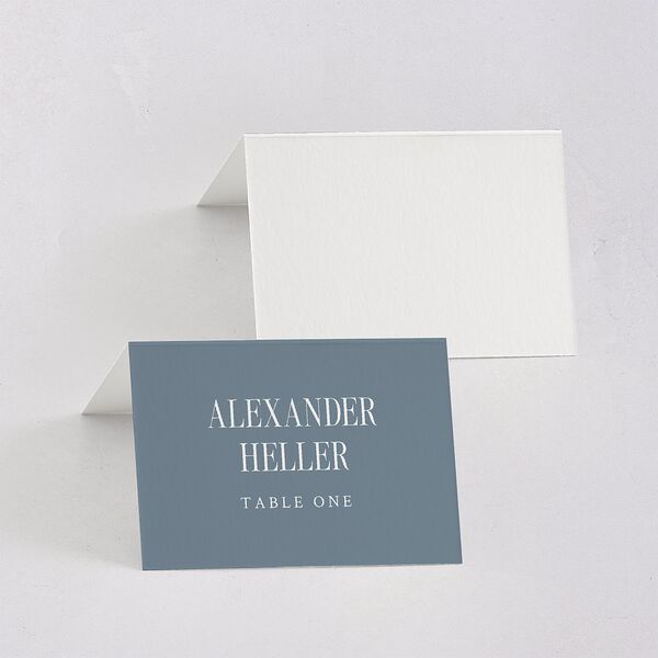 Elegant Wedding Of Place Cards Dusty Blue Signature
