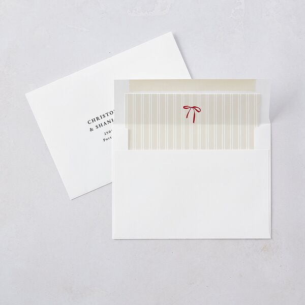 First Christmas Minimalist Bow Photo Envelope Liners Cream Standard