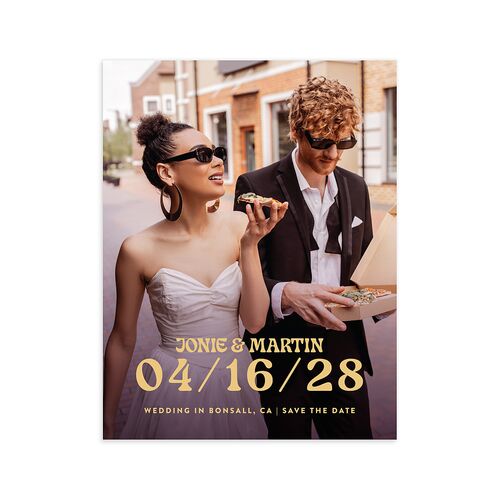 Wedstock Save the Date Petite Cards Red Clay Signature smooth Blank No Standard