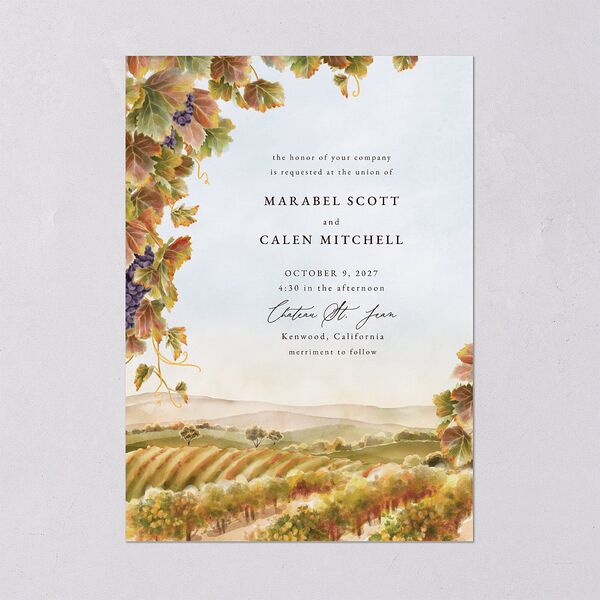 Romantic Vineyard Wedding Invitations Rust Signature Blank No Standard