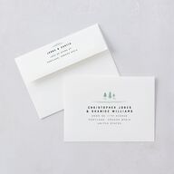 Iconic Mountain Wedding Invitations Dark Green Signature Blank No Standard