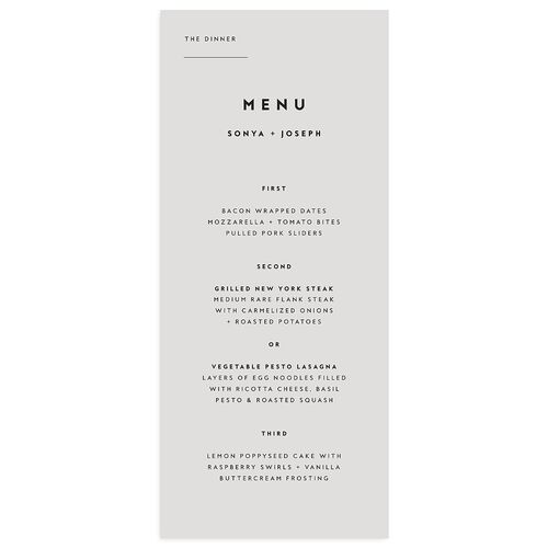 Simply Modern Menus Dusty Blue Signature