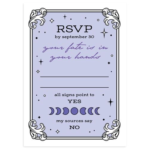 Halloween Tarot Skeletons Wedding Response Cards French Violet Signature Standard