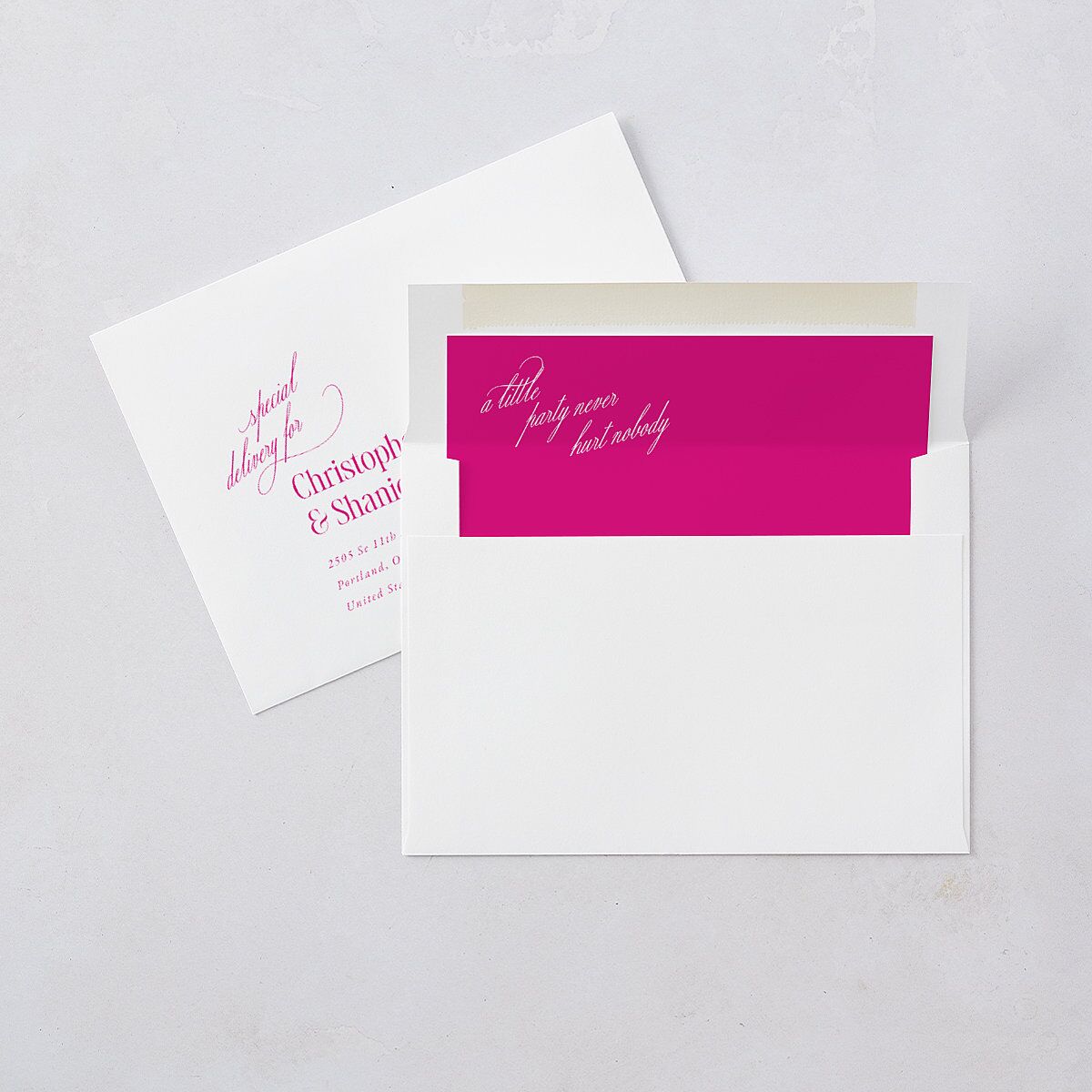 Stay For The Party Wedding Invitations Hot Pink Signature Blank No Standard