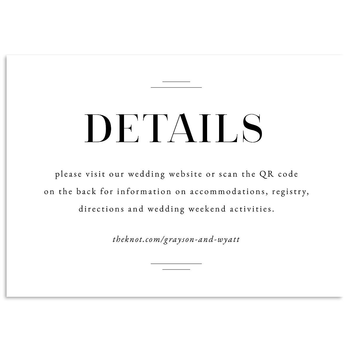 Country Club Wedding Enclosure Cards