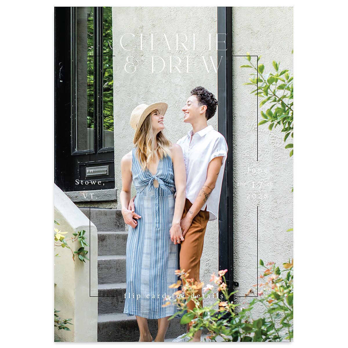 Simple Vine Save the Date Cards