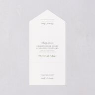 Religious Catholic Cross Greenery All-in-One Wedding Invitations Cotton Signature Light Both Recipient and Return Addresses No