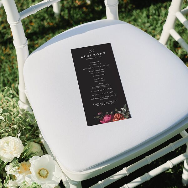 Blooming Botanical Wedding Programs Midnight Signature