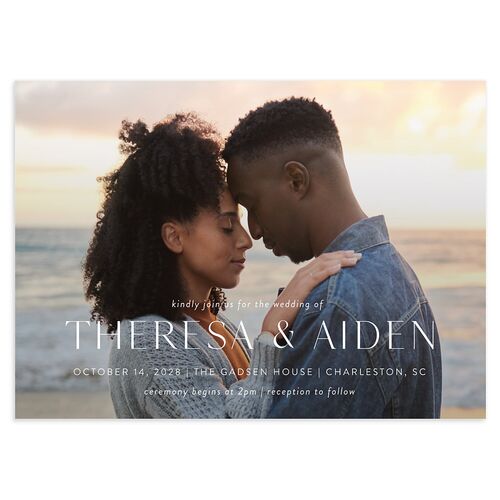 Simply Refined Photo Wedding Invitations Ice Blue Signature Blank No Standard