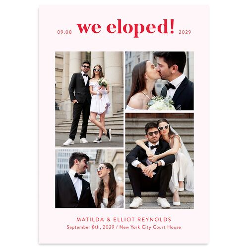 Photo Elopement Wedding Invitations Scarlet Signature Blank No Standard