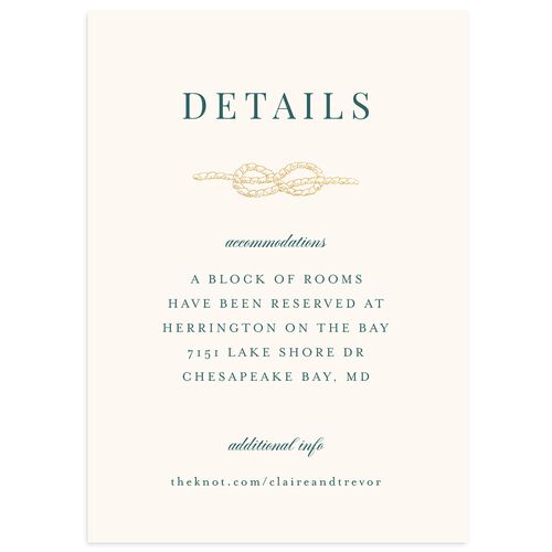 Elegant Lighthouse Foil Wedding Event Detail Cards Gold Wave Signature Standard