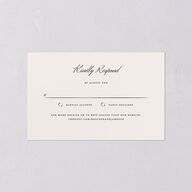 Elegant Swans All-in-One Wedding Invitations Ivory Signature Light Both Recipient and Return Addresses No