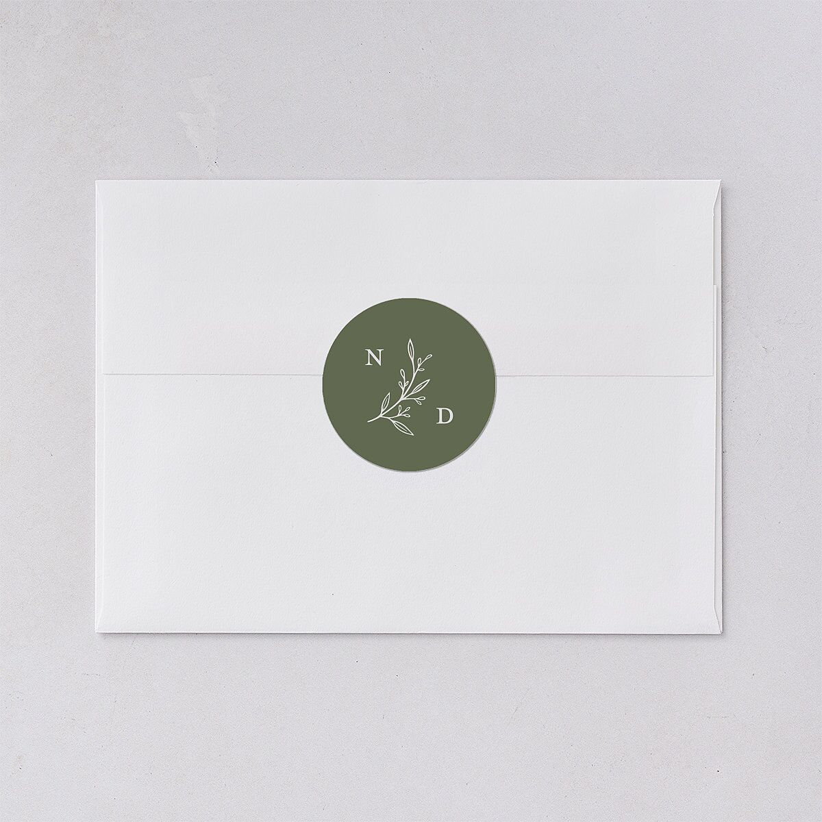 Botanical Monogram Wedding Stickers Dark Camo Sticker
